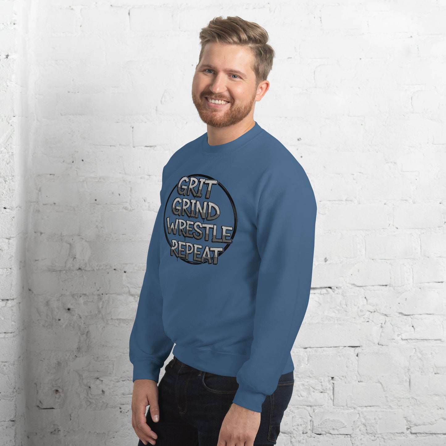 BELLA+CANVAS "Wrestle Repeat" Crewneck