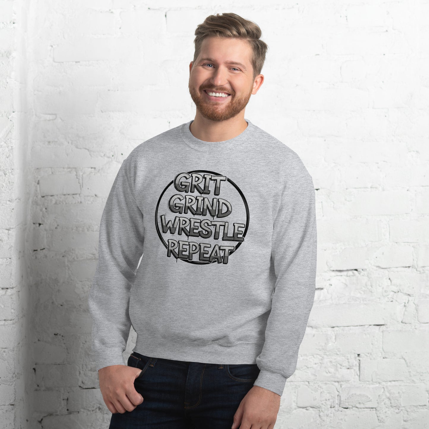 BELLA+CANVAS "Wrestle Repeat" Crewneck